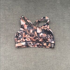 Lululemon Athletica Pink and Black Strappy Sports Bra